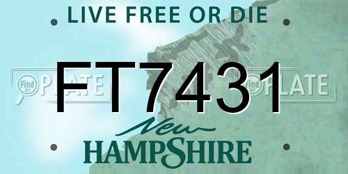FT7431 New Hampshire License Plate