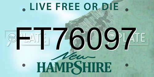 FT76097 New Hampshire License Plate