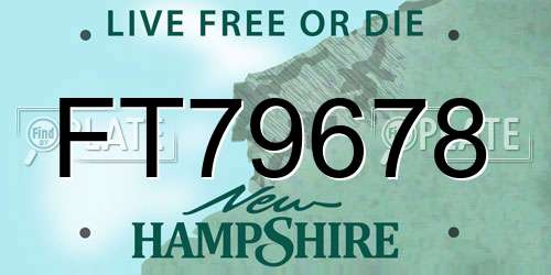 FT79678 New Hampshire License Plate