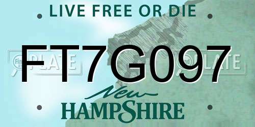 FT7G097 New Hampshire License Plate