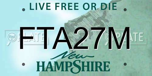 FTA27M New Hampshire License Plate