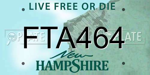 FTA464 New Hampshire License Plate