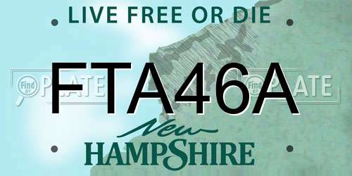 FTA46A New Hampshire License Plate