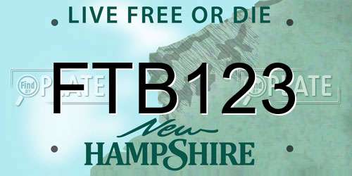 FTB123 New Hampshire License Plate
