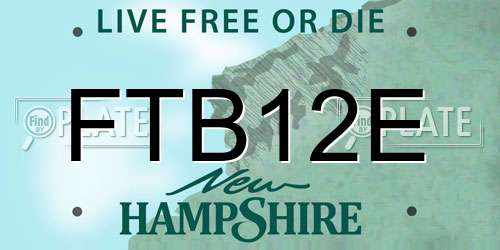 FTB12E New Hampshire License Plate