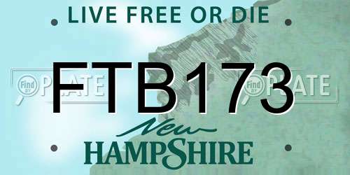 FTB173 New Hampshire License Plate