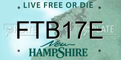 FTB17E New Hampshire License Plate