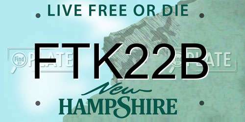 FTK22B New Hampshire License Plate