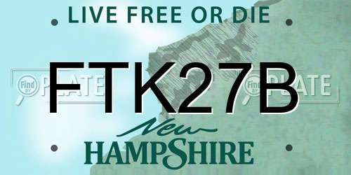 FTK27B New Hampshire License Plate