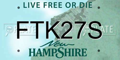FTK27S New Hampshire License Plate