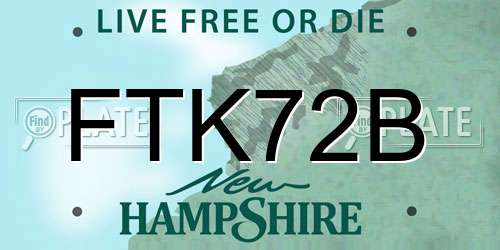 FTK72B New Hampshire License Plate