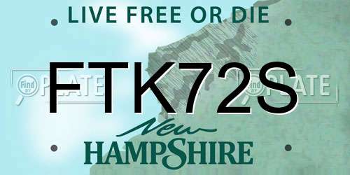 FTK72S New Hampshire License Plate