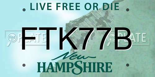 FTK77B New Hampshire License Plate