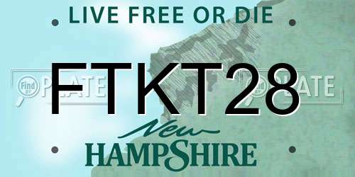 FTKT28 New Hampshire License Plate