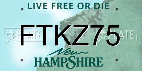 FTKZ75 New Hampshire License Plate