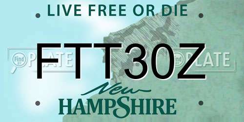 FTT30Z New Hampshire License Plate