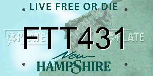 FTT431 New Hampshire License Plate