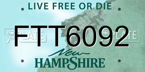 FTT6092 New Hampshire License Plate