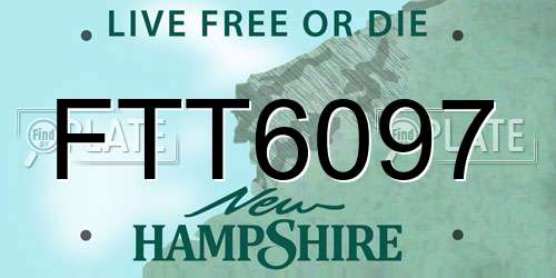 FTT6097 New Hampshire License Plate