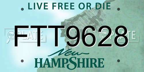 FTT9628 New Hampshire License Plate