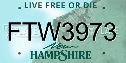FTW3973 New Hampshire License Plate