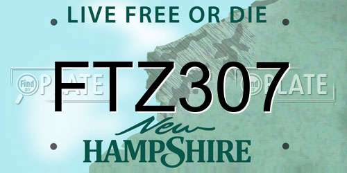 FTZ307 New Hampshire License Plate