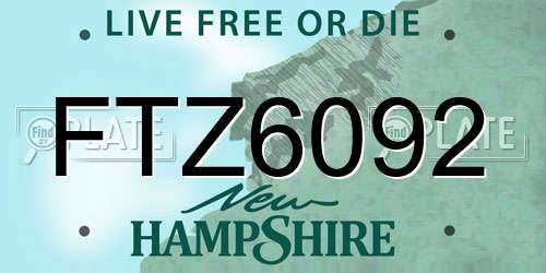 FTZ6092 New Hampshire License Plate