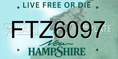 FTZ6097 New Hampshire License Plate