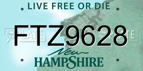 FTZ9628 New Hampshire License Plate