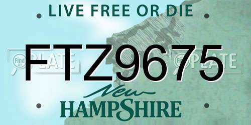 FTZ9675 New Hampshire License Plate