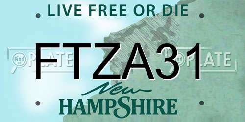 FTZA31 New Hampshire License Plate