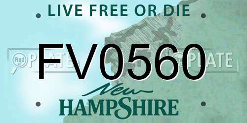 FV0560 New Hampshire License Plate