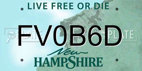 FV0B6D New Hampshire License Plate