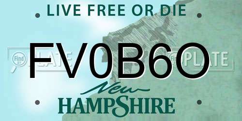 FV0B6O New Hampshire License Plate