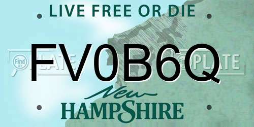 FV0B6Q New Hampshire License Plate