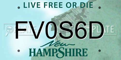 FV0S6D New Hampshire License Plate