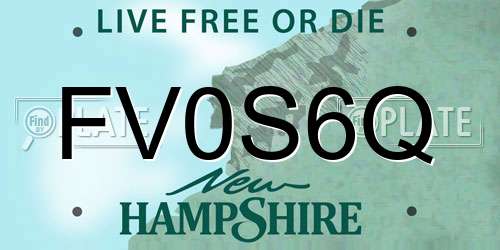 FV0S6Q New Hampshire License Plate
