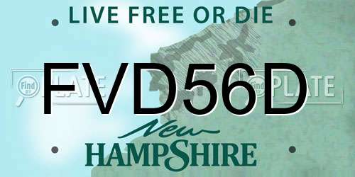 FVD56D New Hampshire License Plate