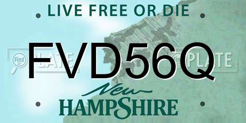 FVD56Q New Hampshire License Plate