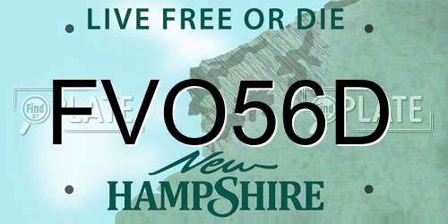 FVO56D New Hampshire License Plate