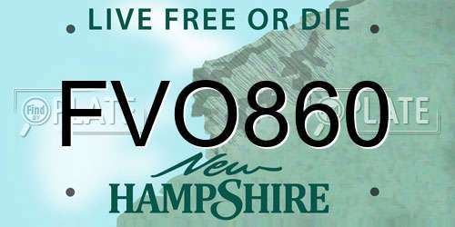 FVO860 New Hampshire License Plate