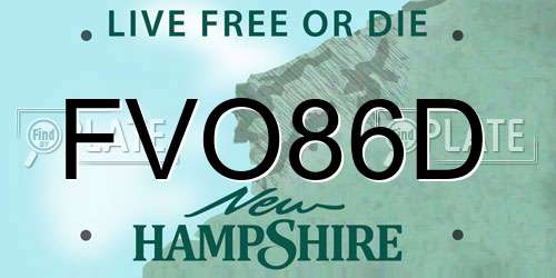 FVO86D New Hampshire License Plate