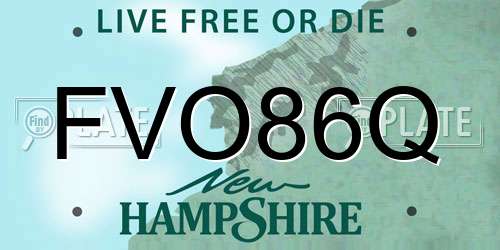 FVO86Q New Hampshire License Plate