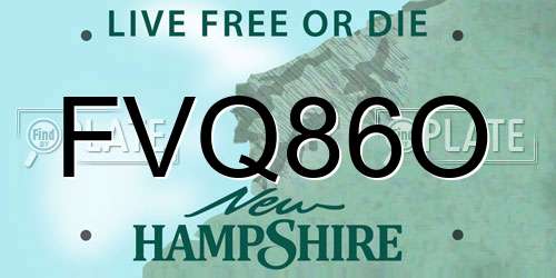 FVQ86O New Hampshire License Plate