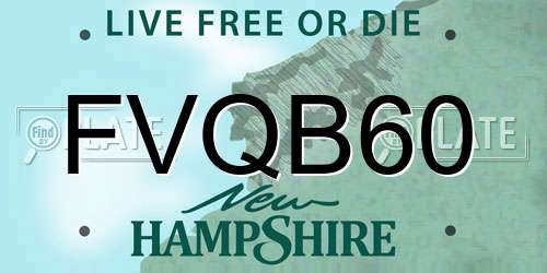 FVQB60 New Hampshire License Plate