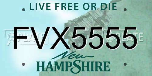 FVX5555 New Hampshire License Plate
