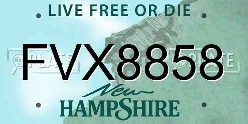 FVX8858 New Hampshire License Plate
