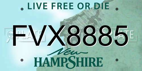 FVX8885 New Hampshire License Plate