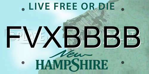 FVXBBBB New Hampshire License Plate