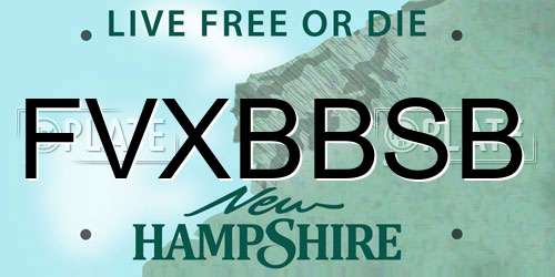 FVXBBSB New Hampshire License Plate